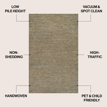 Griffin Rustic Farmhouse Woven Jute Solid Area Rug